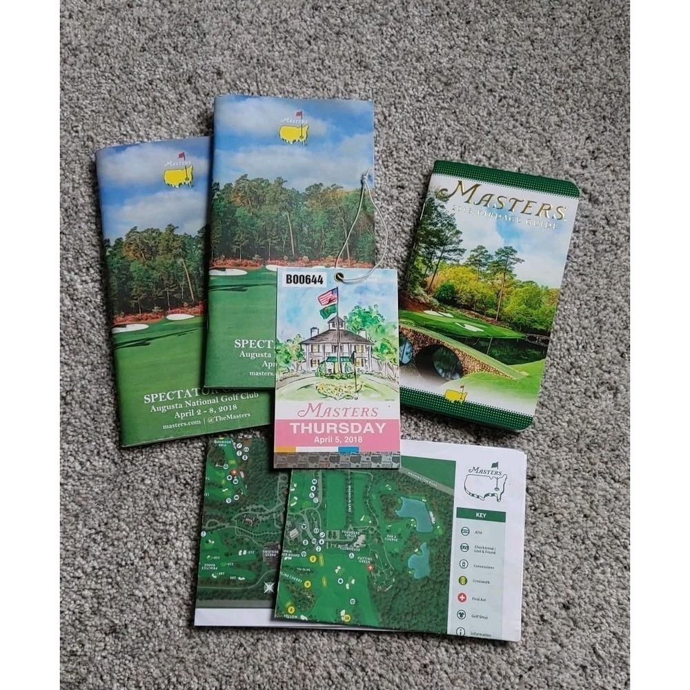 2018 Masters Badge Golf Ticket  Spectator Guides Yardage Guide Augusta National